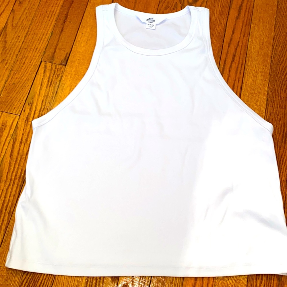 NWOT Zara 8/5 XL WHITE RIPES TANK